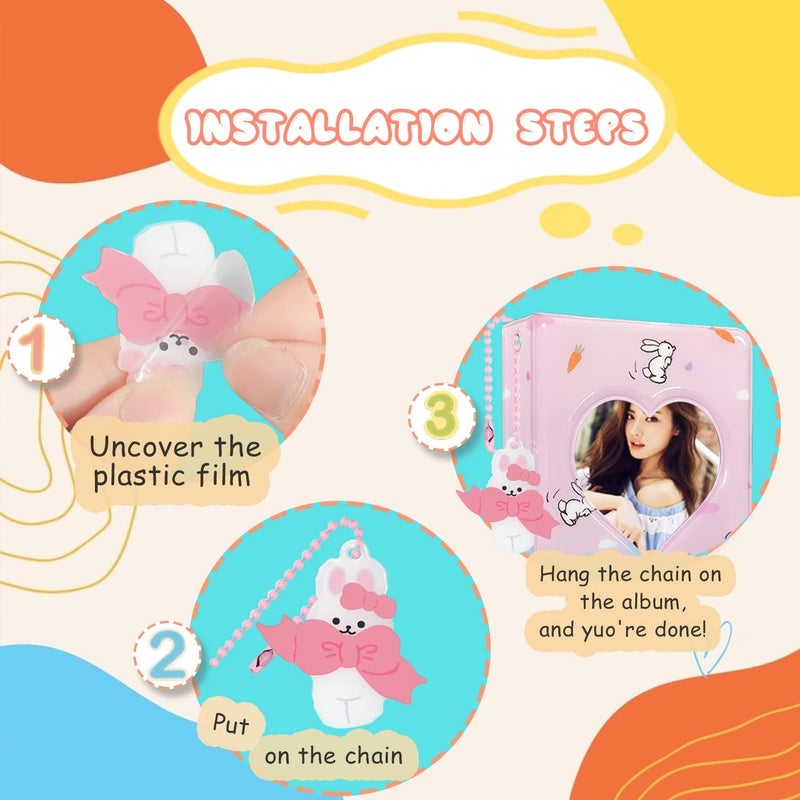 KeCool 3 Inch Kpop Photocard Binder, Pink, 40 Pockets, Mini Photo Album - Image 4